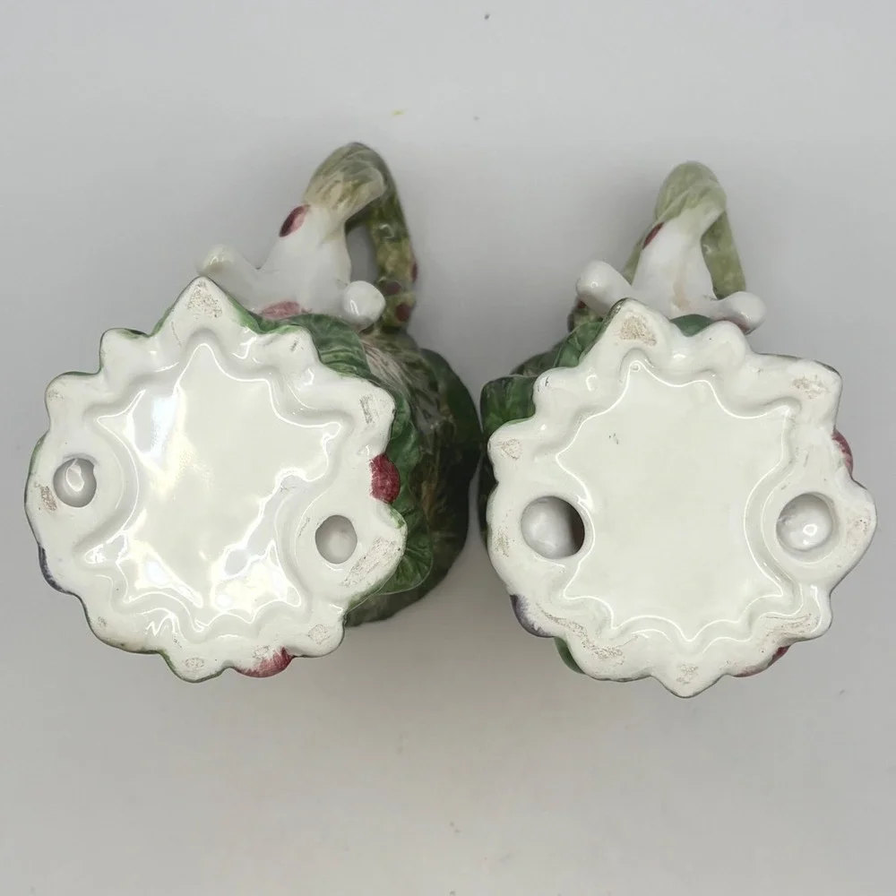 Vtg Fitz & Floyd Italian Fruit Garden Cabbage Mug Shaker Relish Set 5 Majolica